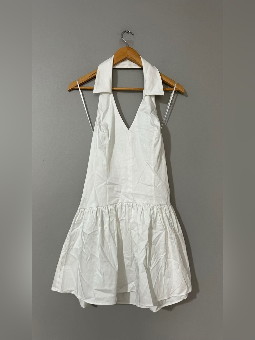 Anthropologie Cream Halter Mini Dress - Picture 4 of 7